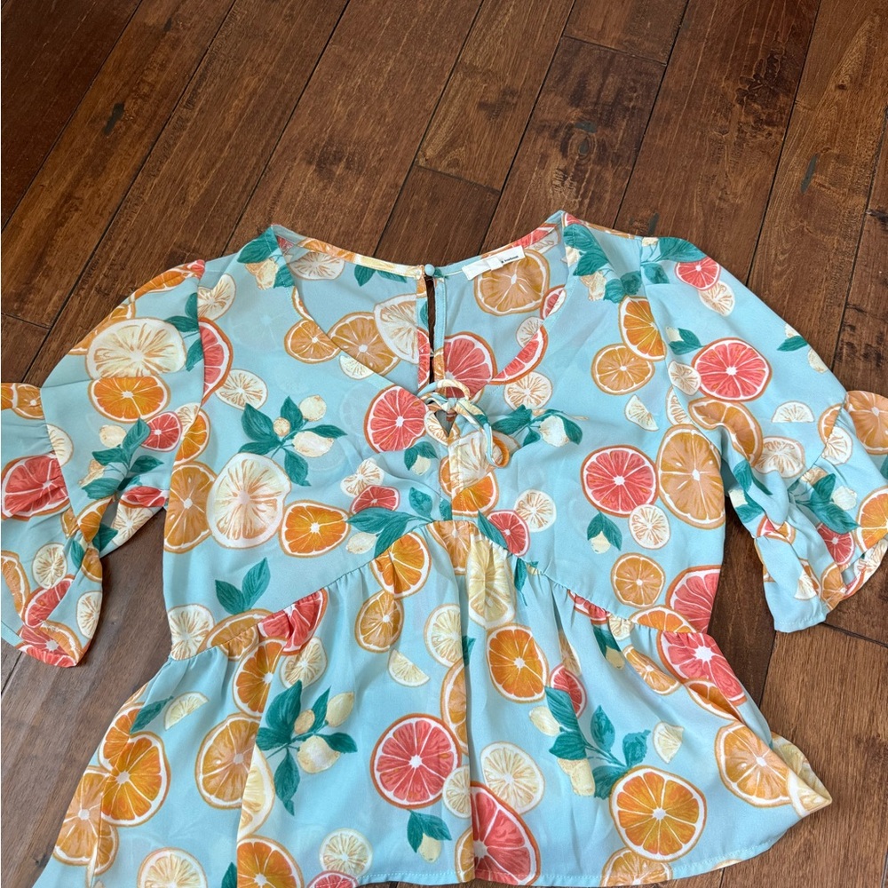 June & Hudson Citrus Blouse
